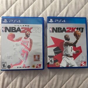 NBA 2K21 & 2K18 Video Game Bundle PS4 Lillard Irving Fast shipping
